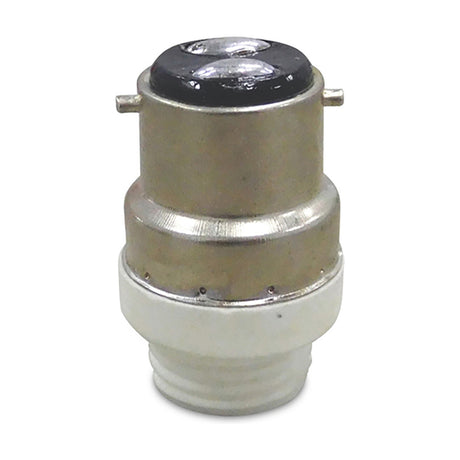 Elements G9 Plug Adaptor in white, showing a bayonet cap base and ceramic G9 socket on a compact 28mm body, set against a plain white background.