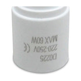 Elements E27 Copper Socket Converter 33mm Dia 68mm High - White