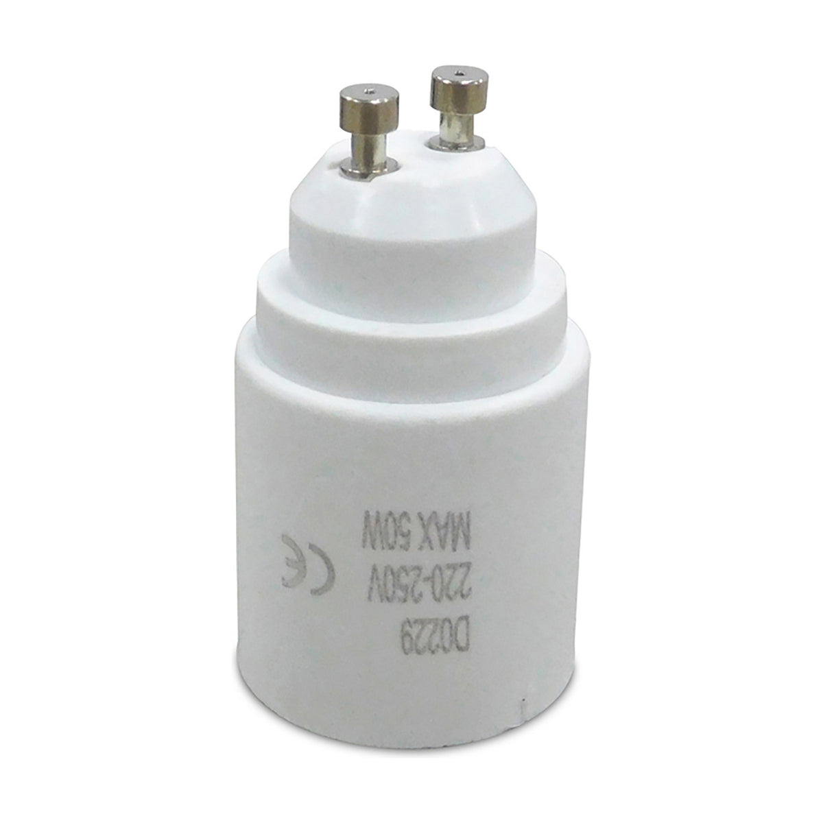 Elements E27 Copper Socket Converter 33mm Dia 57mm High - White