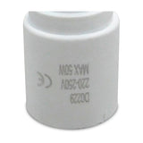 Elements E27 Copper Socket Converter 33mm Dia 57mm High - White