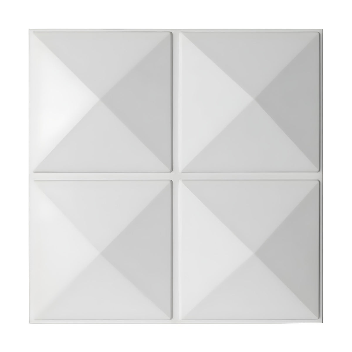 Four Square Pyramids 3D PVC Wall Panels 50 x 50cm - White | Niori