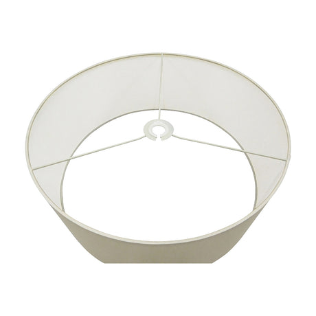 Sigma Lamp Shade 50cm in ivory pearl faux silk, shown from above on a wire frame with white lining, set against a plain white background.