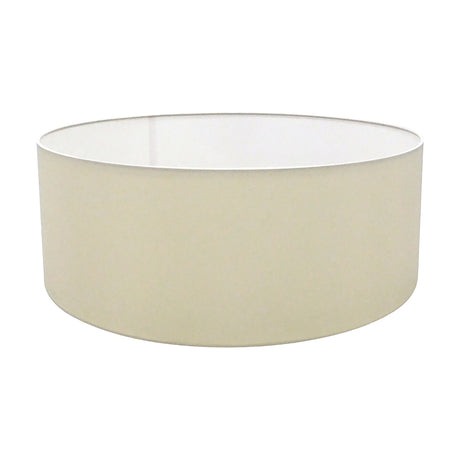 Sigma Lamp Shade 60cm in Terylene with Cotton, a wide cylindrical drum shade in ivory pearl with a white laminated interior, shown on a plain white background.