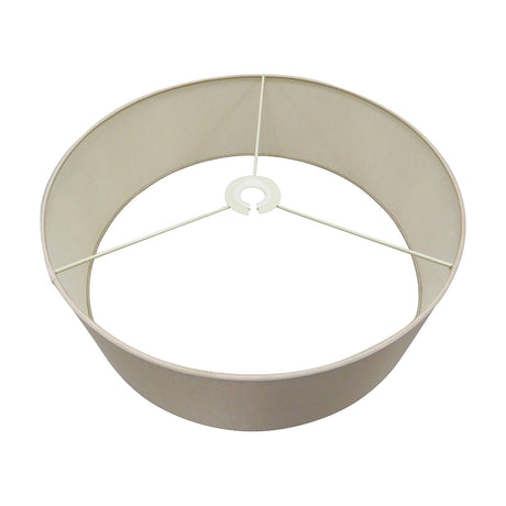 Serena Lamp Shade 45cm in nude beige Terylene and cotton, a wide shallow drum shade shown from above with white support frame, against a plain white background.