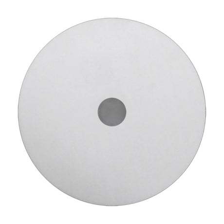 Universal Diffuser 50cm, a round frosted opal white acrylic light panel with a small polished chrome centre detail, shown on a plain background.