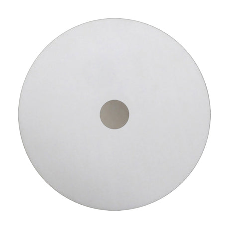 Universal Diffuser 50cm lighting accessory, a round frosted opal white acrylic disc with a satin nickel centre cap, shown on a plain white background.