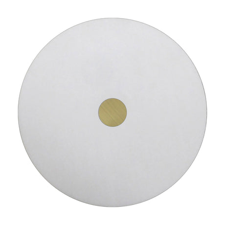 Universal Diffuser 60cm round frosted acrylic panel in opal white with a central antique brass detail, shown on a plain white background.