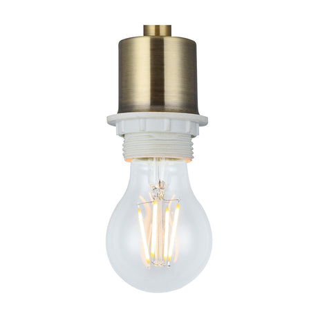 Baymont E27 Semi Flush Ceiling Light 12cm - Antique Brass