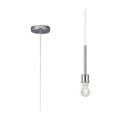 Baymont E27 Pendant Light 12cm in polished chrome, shown upright on a plain white background.