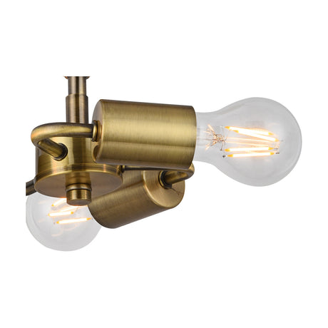 Baymont 3 Light E27 Semi Flush Ceiling Light 25cm - Antique Brass