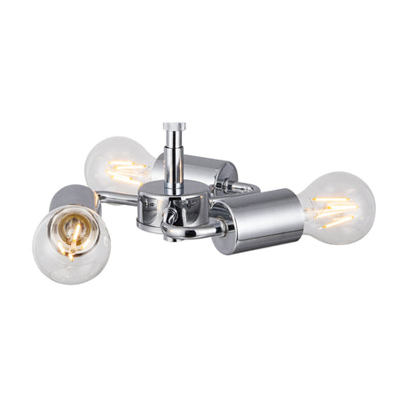 Baymont 3 Light E27 Pendant Light 25cm - Polished Chrome