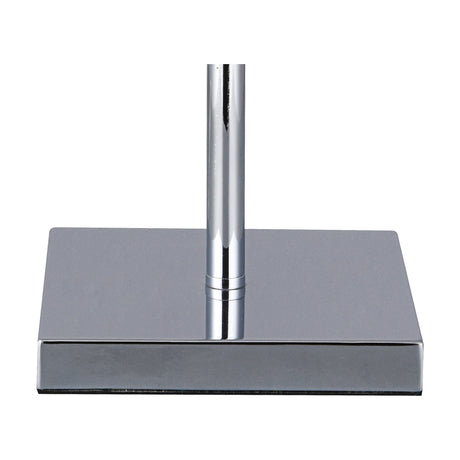 Camino E27 Table Lamp base in polished chrome, square footprint with a slim upright metal stem, shown against a plain white background.