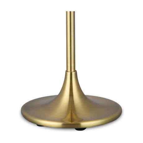 Crowne E27 Table Lamp base in antique brass with a round 18cm foot and curved waist, iron construction, shown without a shade on a plain white background.