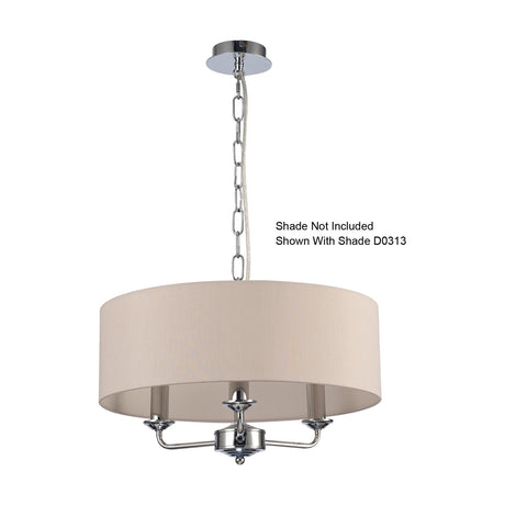 Banyan 3 Light E14 Pendant Light 35cm - Polished Chrome
