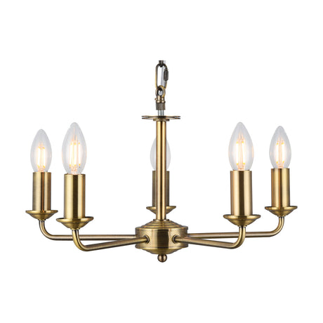 Banyan 5 Light E14 Pendant Light 45cm - Antique Brass