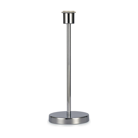 Cedar E27 Table Lamp 16cm in polished chrome, slender iron stem on a round base, with an empty E27 bulb holder awaiting a shade, shown on a plain white background.