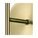 Close-up of the Carlton 1 Light E27 Wall Light in antique brass, showing the circular backplate and extended arm with open lampholder, set against a plain background.