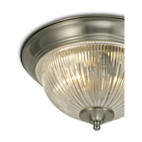 Macy 2 Light E14 Flush Ceiling Light 28.5cm - Satin Nickel