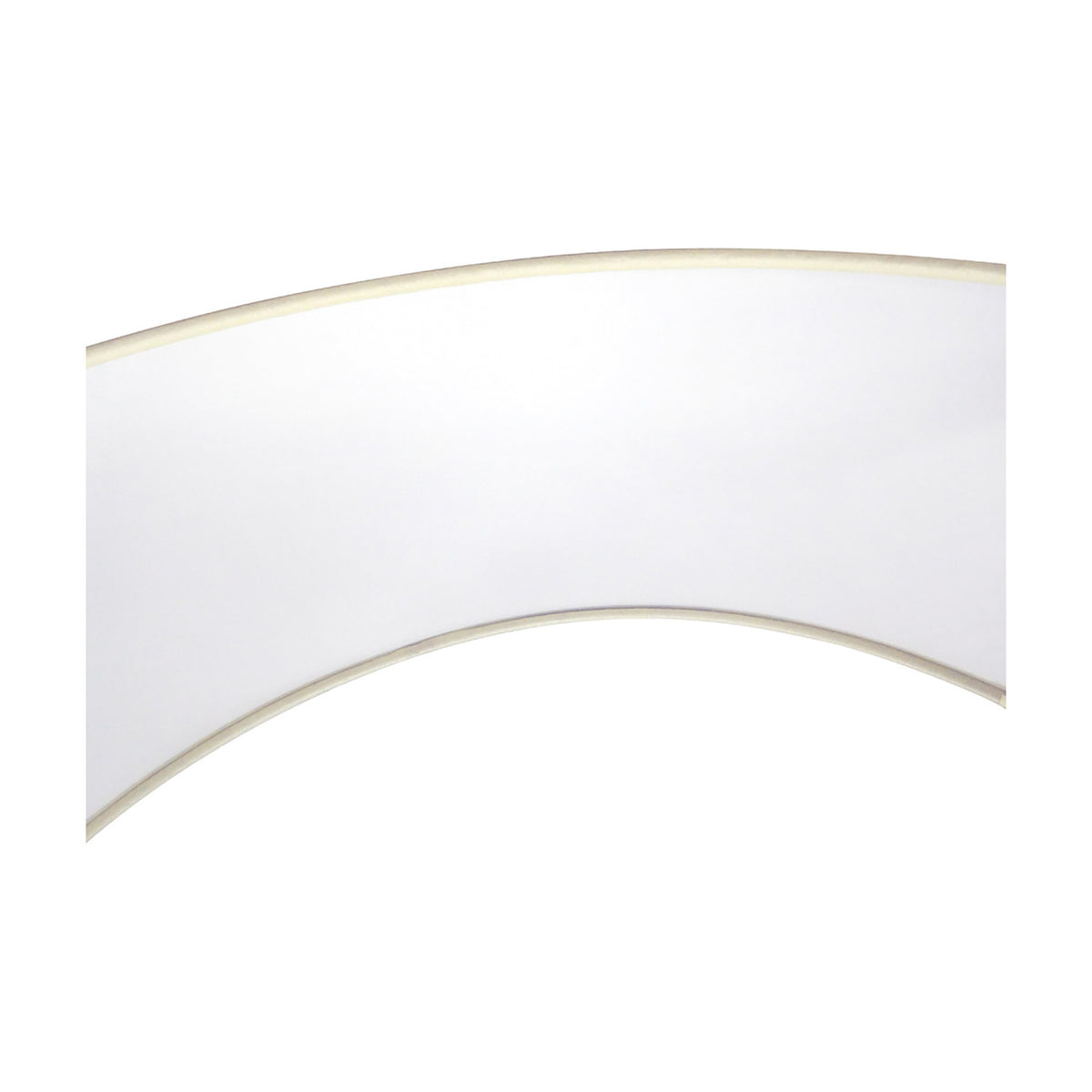 Close-up of the Sigma Cylinder Lamp Shade in ivory pearl faux silk, showing its plain curved surface and pale trim edge against a white background.