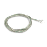 Cavo Copper Cable 3 Core 0.75mm coiled on a white background, clear PVC sheath with visible green-marked cores and exposed stranded copper end.