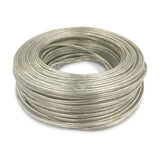 Coiled roll of Cavo flat copper cable, 2 core 1.5mm with clear PVC sheath, shown against a plain white background.