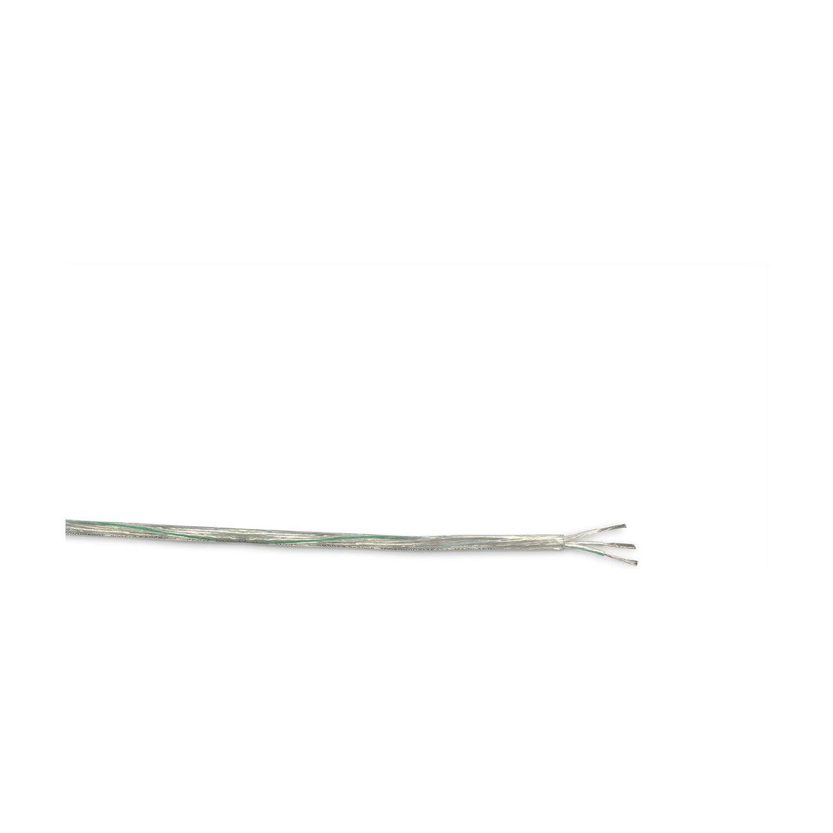 Cavo Copper Cable 3 Core 0.5mm in clear PVC sheathing, showing exposed stranded copper wires with a green core, on a plain white background.