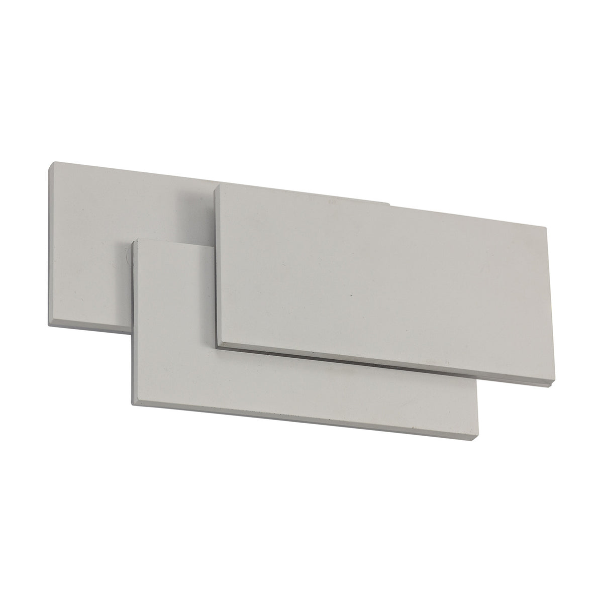 Kiania Rectangular Wall Light 26cm in sand white, three overlapping rectangular panels with integrated LED, shown on a plain white background.
