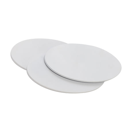 Kiania Oval Wall Light 28cm, sand white acrylic and aluminium ovals with a slim frosted diffuser panel, shown stacked on a plain white background.