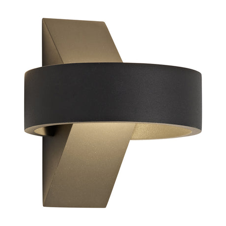 Maite 6W IP54 outdoor wall light in anthracite, 14cm high, angular aluminium body with black band diffuser casting light up and down, shown on a plain white background.