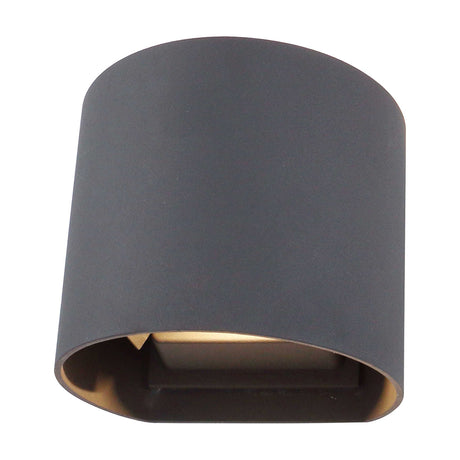 Ottawa 3W IP54 outdoor wall light, 13.5cm anthracite aluminium block with integrated LED and up-down light apertures, shown on a plain white background.