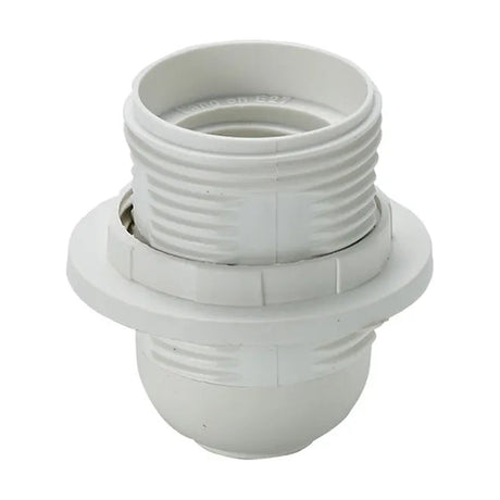 Additions E27 Lampholder 59mm in white, shown upright on a plain white background.