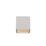 Alina G9 Square Wall Light in white paintable gypsum, a small cube-shaped fixture with a downward light slot, shown on a plain white background.