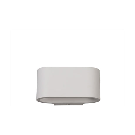 Alina G9 Oval Wall Light in white paintable gypsum, 90mm high with a smooth curved shade and shallow wall-mounted profile, shown on a plain white background.