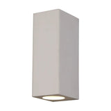 Alina 2 Light Rectangular Wall Light 20cm High in white paintable, shown upright on a plain white background.