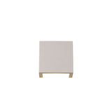 Alina square wall light in white paintable gypsum, a compact cube-shaped fixture with open base slot for warm white LED glow, shown on a plain white background.