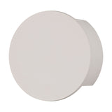 Alina 6.5W Round Wall Light 15.5cm in white paintable gypsum, a shallow disc-shaped fixture shown at an angle against a plain white background.
