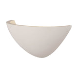 Alina 4.2W Wall Light in white paintable gypsum, curved boat-shaped uplighter design, 80mm high, shown against a plain white background.