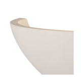 Close-up of the Alina 4.2W Wall Light in white paintable gypsum, showing its curved sculptural form and smooth matte finish against a plain white background.