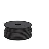Cavo Braided Copper Cable, a spool of grey woven 2 core 0.75mm fabric flex on a black reel, shown on a plain white background.