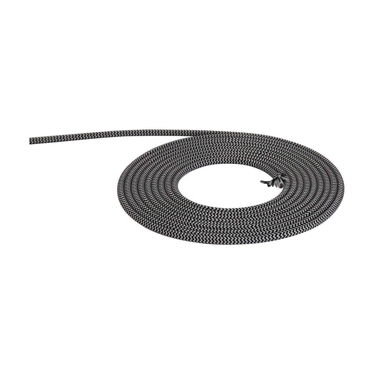 Cavo Wave Stripe Braided Copper Cable 2 Core 0.75mm White - Black