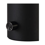 Close-up of the Delp E27 Table Lamp 70mm in sand black, showing the cylindrical iron base with rotary dimmer knob, on a plain white background.
