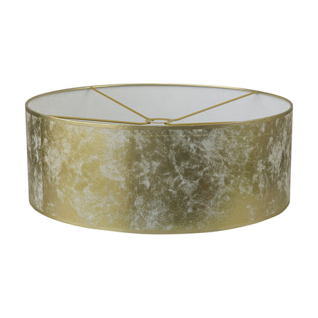 Sigma Cylinder Lamp Shade, 60cm, in gold foil with a crushed-texture finish and white lining, shown on a plain white background.