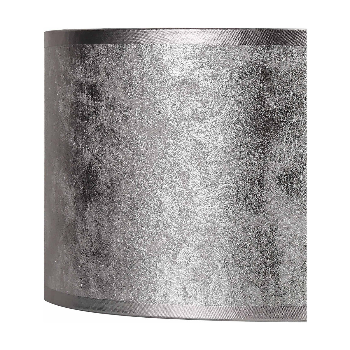 Sigma Cylinder Lamp Shade 30cm Silver Leaf PVC - Silver Foil