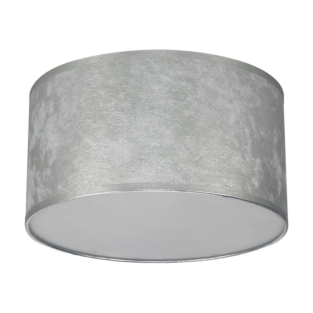 Sigma Cylinder Lamp Shade 30cm Silver Leaf PVC - Silver Foil