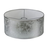 Sigma Cylinder Lamp Shade 40cm Silver Leaf PVC - Silver Foil