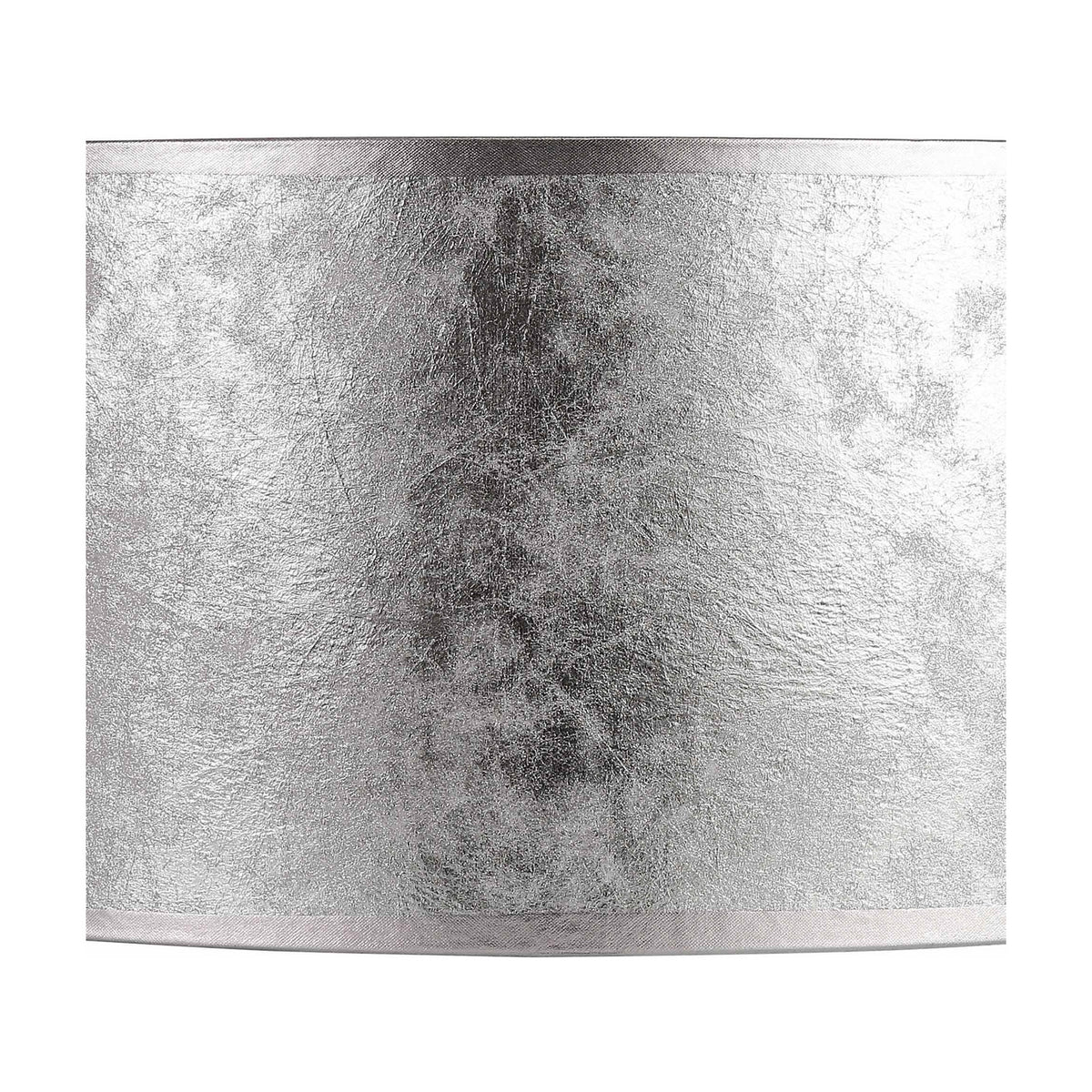 Sigma Cylinder Lamp Shade 40cm Silver Leaf PVC - Silver Foil