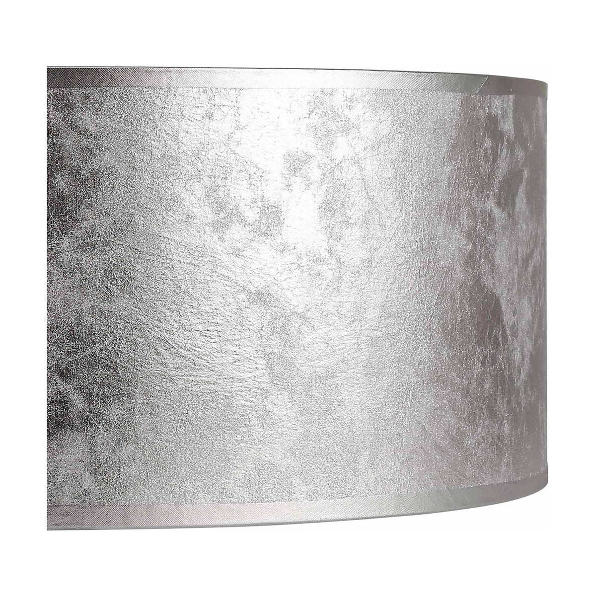 Sigma Cylinder Lamp Shade 40cm Silver Leaf PVC - Silver Foil