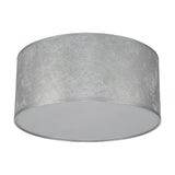 Sigma Cylinder Lamp Shade 40cm Silver Leaf PVC - Silver Foil