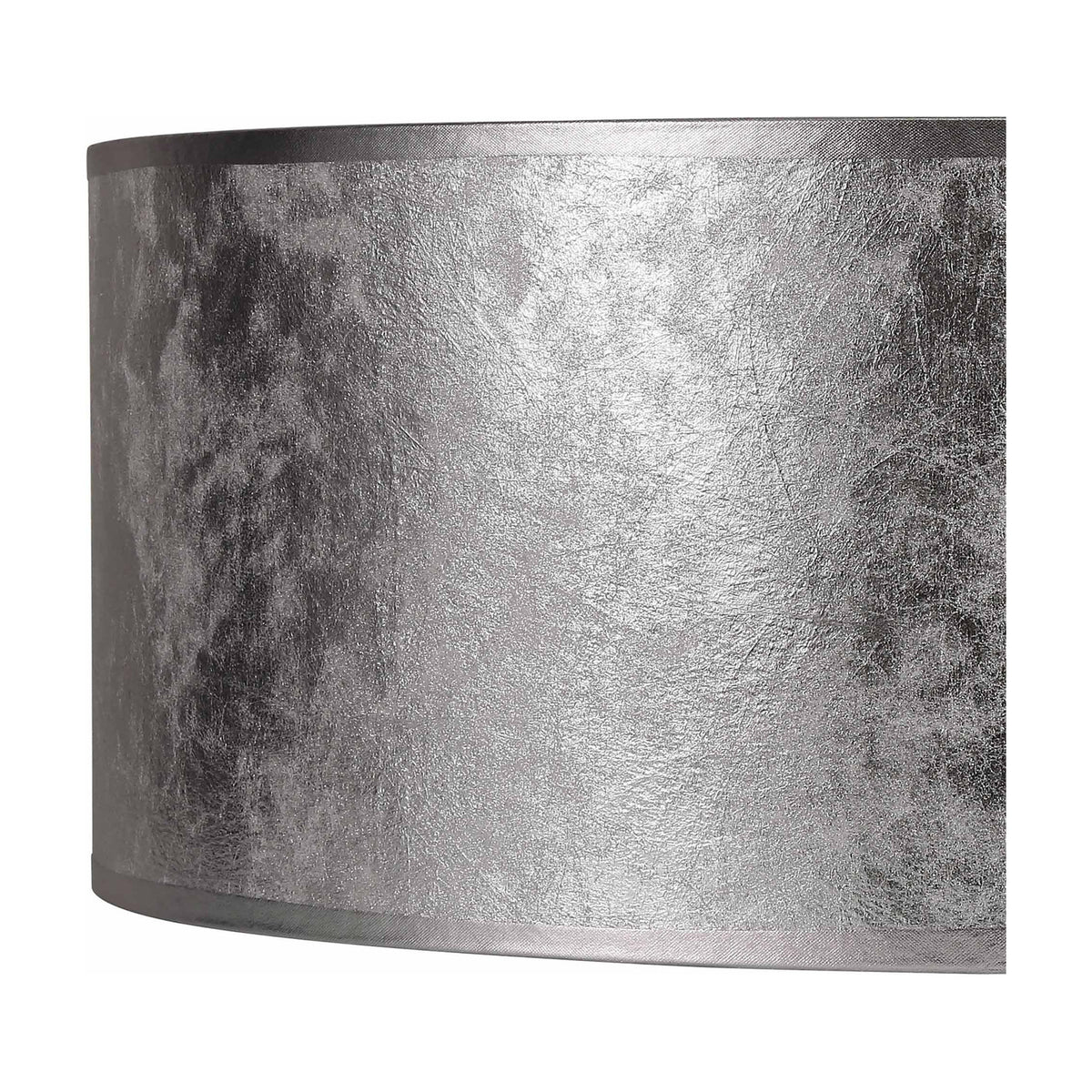 Sigma Cylinder Lamp Shade 50cm Silver Leaf PVC - Silver Foil