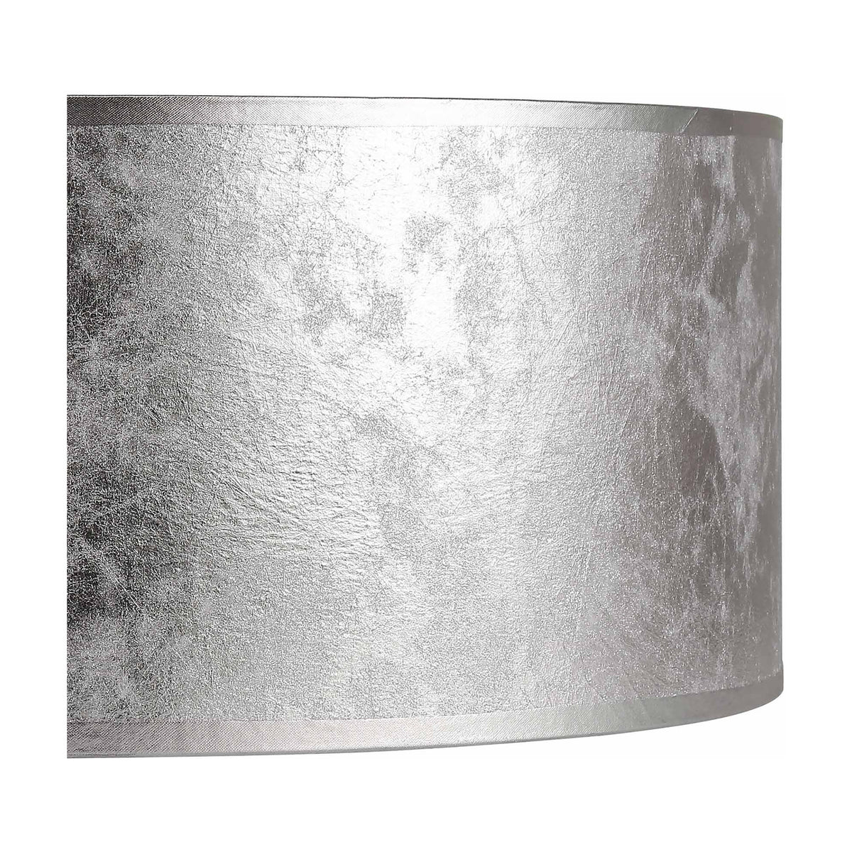 Sigma Cylinder Lamp Shade 50cm Silver Leaf PVC - Silver Foil